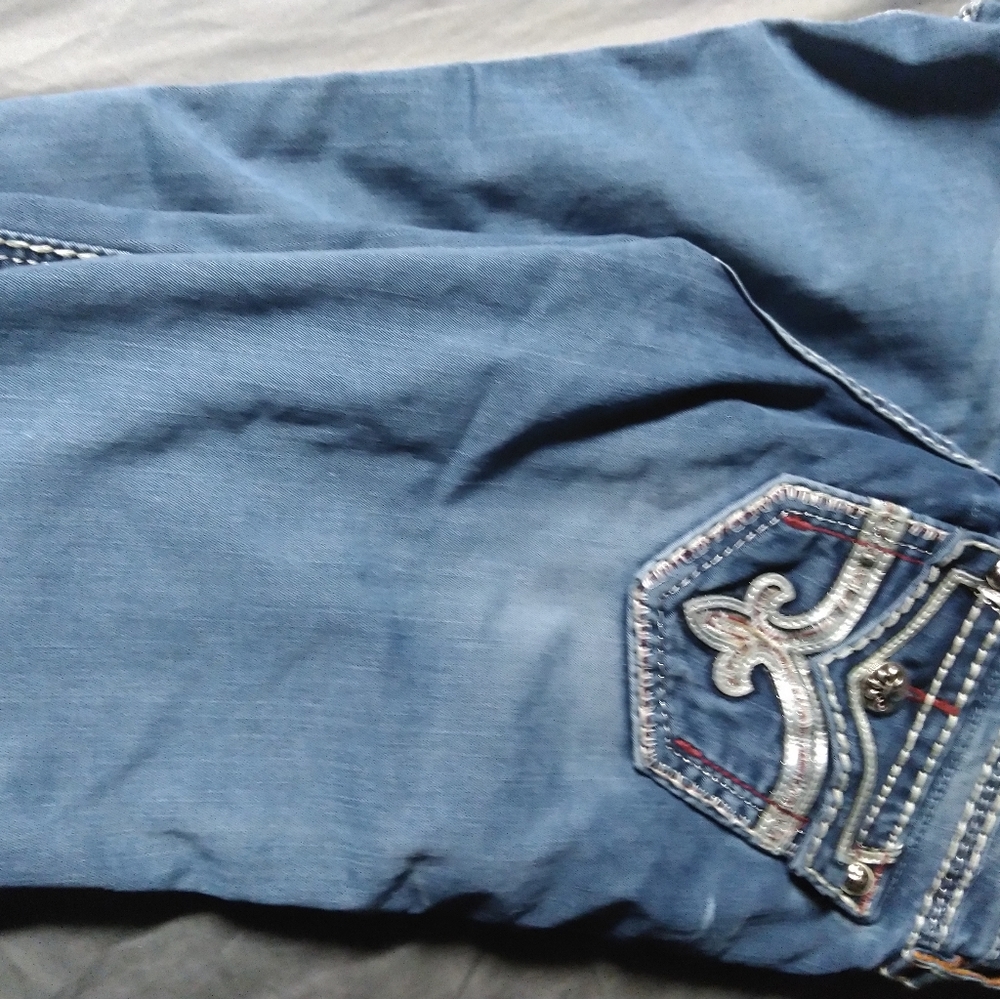 Rock revival faux boot cut jeans